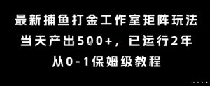 最新捕鱼打金工作室矩阵玩法，当天产出5张+，已运行2年，从0-1保姆级教程【揭秘】-水滴知识网