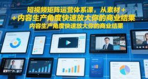 短视频矩阵运营体系课，从素材+内容生产角度快速放大你的商业结果-水滴知识网
