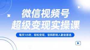 微信视频号超级变现实操课，每天1小时，轻松变现，宝妈职场人副业首选-水滴知识网