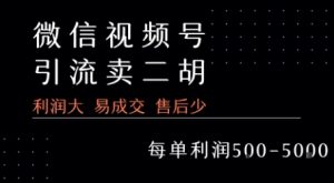 视频号卖二胡教程,利润大 易成交 售后少,一单利润5张+-水滴知识网