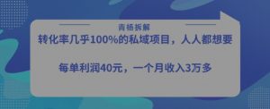 转化率最高的私域项目，每单利润40-50米，月入过1w-水滴知识网