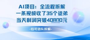 AI收徒变现闭环：一条视频收35人，日入1k+(附完整SOP)-水滴知识网