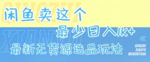 闲鱼卖这个，最少日入1k，最新无货源选品玩法-水滴知识网