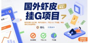 国外虾皮挂G项目:账号扔那儿自己刷,每天白捡米+,不拉人头、不动脑,单机日收益两张+【揭秘】-水滴知识网