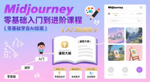 midjourney零基础入门到进阶课程,零基础学会AI绘画-水滴知识网