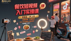 餐饮短视频入门实操课，引爆同城流量，打爆单店-水滴知识网