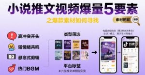 小说推文视频爆量5要素之爆款素材如何寻找-水滴知识网