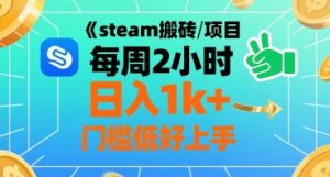 steam搬砖项目每周2小时日入1k+收益核心玩法,手把手教你,门槛低好上手-水滴知识网