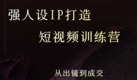 强人设ip打造课,8月最新5天短视频ip训练营,从出镜到成交-水滴知识网