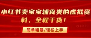 小红书卖宝宝辅食类的虚拟资料,从引流到私域变现,全程干货,简单粗暴,轻松上手-水滴知识网