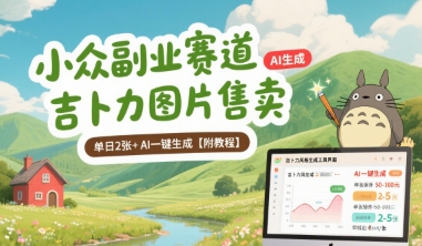 小众副业赛道 吉卜力图片售卖 单日2张+ AI一键生成【附教程】-水滴知识网