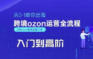 OZON入门到高阶全流程,从0-1助你出海,跨境ozon运营全流程-水滴知识网