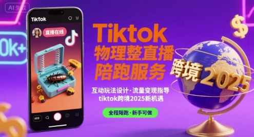 Tiktok物理整蛊直播陪跑服务-tiktok跨境2025-水滴知识网
