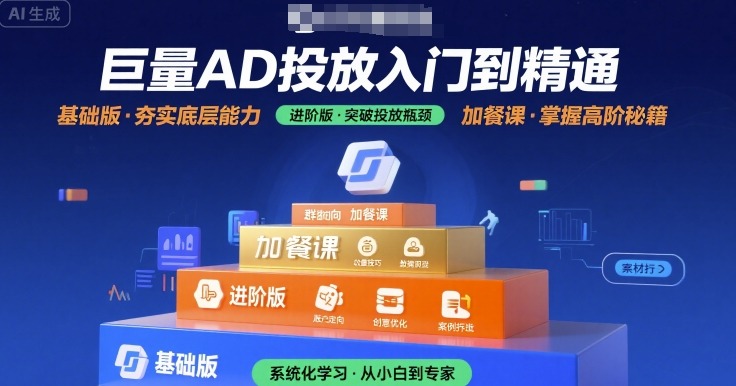 巨量AD投放入门到精通，基础版+进阶版+加餐课-水滴知识网