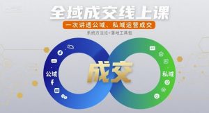 全域成交线上课,一次讲透公域、私域运营成交-水滴知识网
