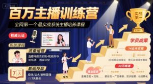 百万主播训练营,全网第一个最实战系统主播培养课程-水滴知识网