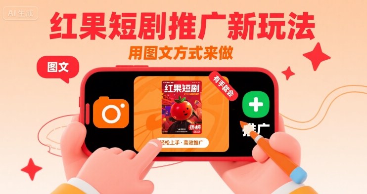 红果短剧推广新玩法,用图文方式来做,有手就会-水滴知识网