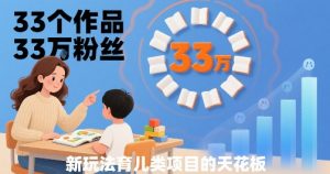 33个作品33W粉丝,育儿类项目的天花板,小白可操作-水滴知识网