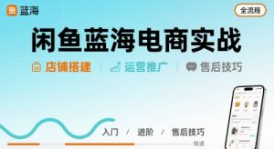 闲鱼蓝海电商实战,店铺搭建运营售后全流程-水滴知识网