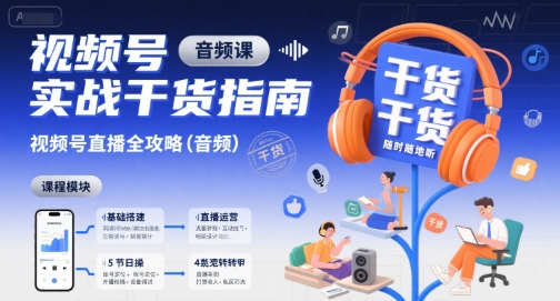 视频号实战干货指南,视频号直播全攻略(音频)-水滴知识网