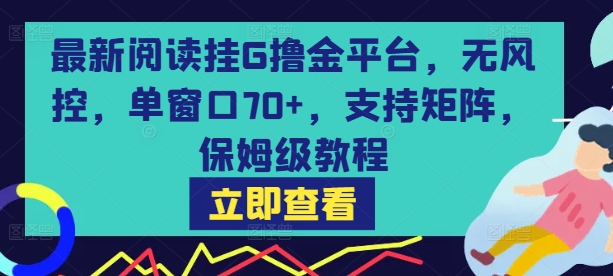 最新阅读挂G撸金平台，无风控，单窗口70+，支持矩阵，保姆级教程【揭秘】-水滴知识网