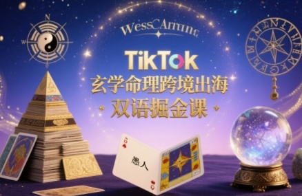 TikTok玄学命理跨境出海双语掘金课,手把手教你用命理知识精准直击海外用户痛点-水滴知识网