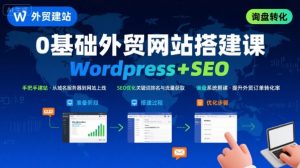 WordPress外贸建站+SEO优化课程,手把手教你从0到1搭建可获得询盘的外贸网站-水滴知识网