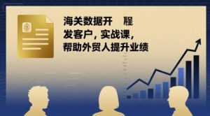 海关数据开发客户实战课,帮助外贸人提升业绩-水滴知识网