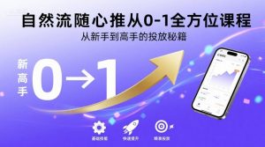 自然流随心推从0-1全方位课程，从新手到高手的投放秘籍-水滴知识网
