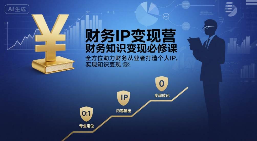 财务IP变现营,财务知识变现必修课,全方位助力财务从业者打造个人IP,实现知识变现-水滴知识网