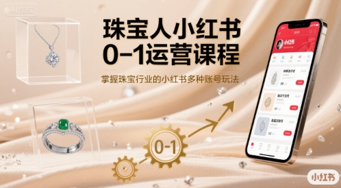珠宝人小红书0-1运营课程,掌握珠宝行业的小红书多种账号玩法-水滴知识网