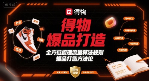 得物爆品打造,全方位梳理得物流量算法规则爆品打造规则-水滴知识网