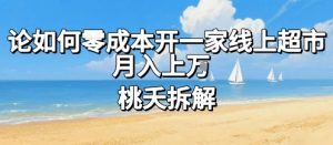 论如何零成本开一家线上超市，月入上W-水滴知识网