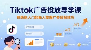 Tiktok广告投放导学课，帮助刚入门的新人掌握广告投放技巧-水滴知识网
