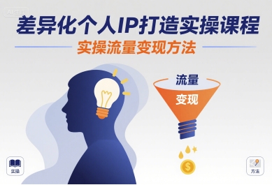 差异化个人IP打造实操课程,实操流量变现方法-水滴知识网