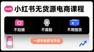 小红书无货源电商课程,不拍摄不露脸不用囤货,一部手机即可开店-水滴知识网
