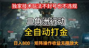 三角洲最新全自动G机，独家技术玩法，不封号也不违规， 日入8张+可矩阵操作，收益无限放大【揭秘】-水滴知识网