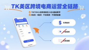 TK美区跨境电商运营全链路,TIKTOK小店跨境美区小白0基础教学,0投流0备货不拍视频不需要直播-水滴知识网