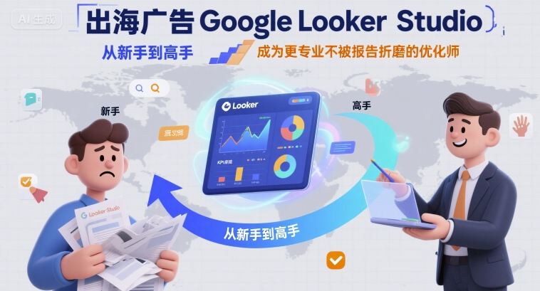 出海广告Google Looker Studio从新手到高手,成为更专业不被报告折磨的优化师-水滴知识网