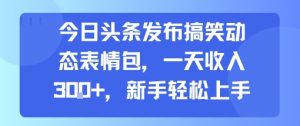 今日头条发布搞笑动态表情包，一天收入3张+，新手轻松上手-水滴知识网