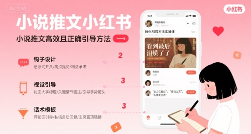 小说推文小红书高转化引导方法实操课,小说推文高效且正确引导方法-水滴知识网