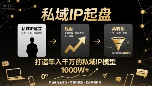 私域IP起盘,私域ip建立、起盘、高转化,打造年入千万的私域ip模型-水滴知识网