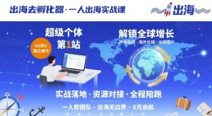 出海去孵化器,一人出海实战课,超级个体第1站,解锁全球增长-水滴知识网