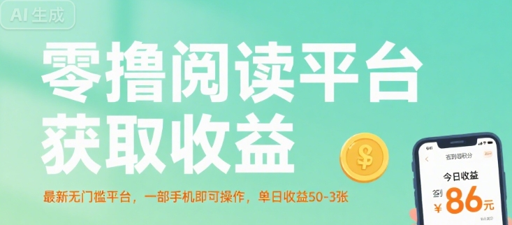 零撸阅读平台获取收益,最新无门槛平台,一部手机即可操作,单日收益50-3张【揭秘】-水滴知识网