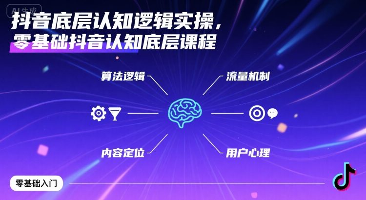 抖音底层认知逻辑实操,零基础抖音认知底层课程-水滴知识网