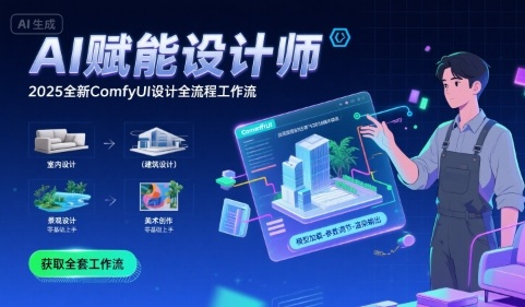 AI赋能设计师， 2025全新comfyui设计全流程工作流 ，室内-建筑-景观-美术，零基础直接上手-水滴知识网