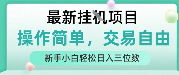 最新挂G项目,操作简单,交易自由,人人可上手,新手小白轻松日入三位数【揭秘】-水滴知识网