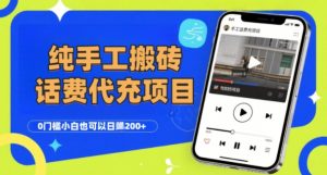 纯“手工搬砖”话费会员代充项目,零门槛小白也可以日入2张+,工作室可以复制扩大-水滴知识网