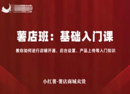 小红薯薯店商城卖货,基础入门课,教你如何进行店铺开通、后台设置、产品上传等入门知识-水滴知识网