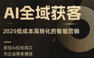 AI全域获客实训营,2025低成本高转化的智能营销,精准找客,高效营销-水滴知识网